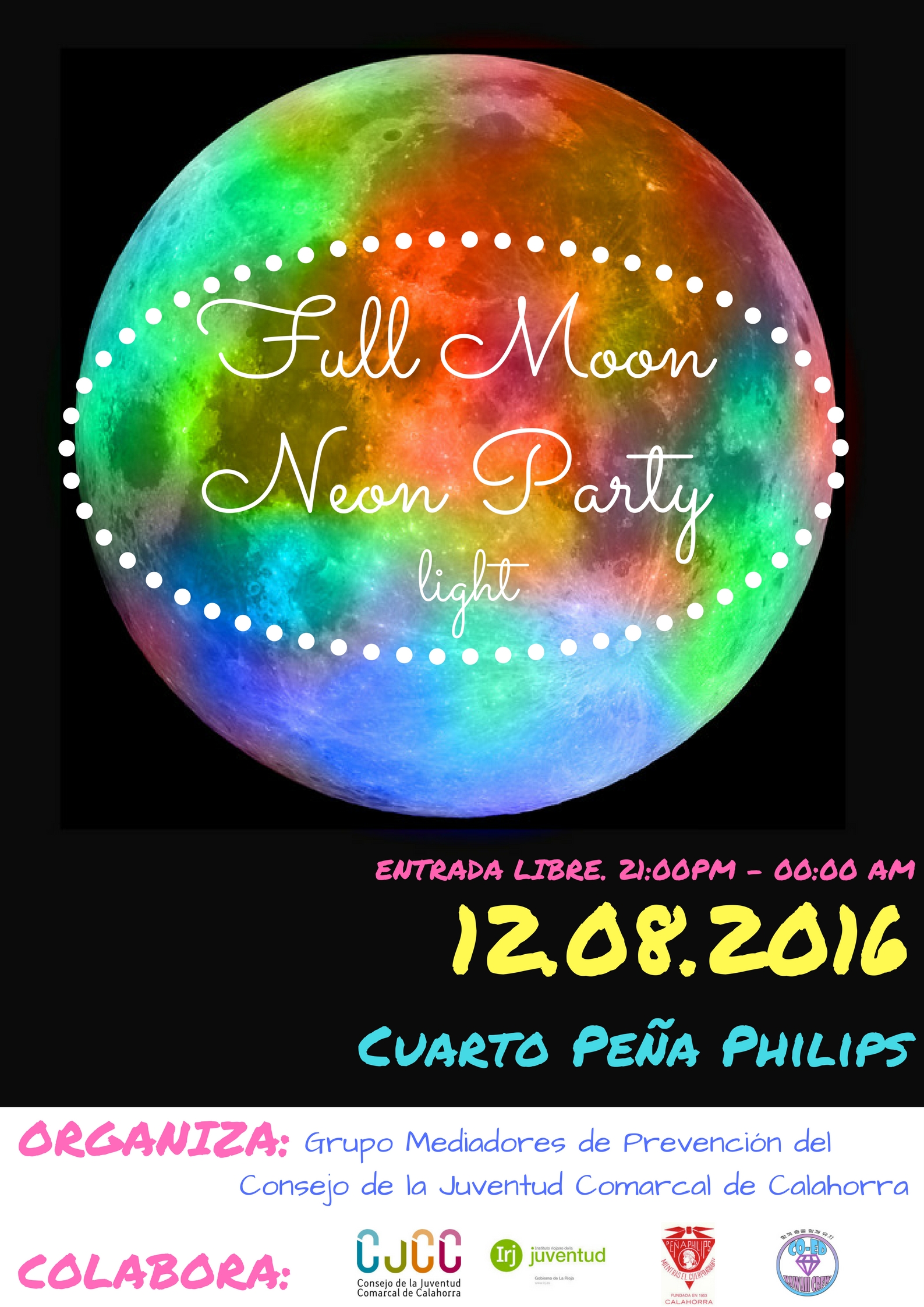 Full Moon Neon Party Light