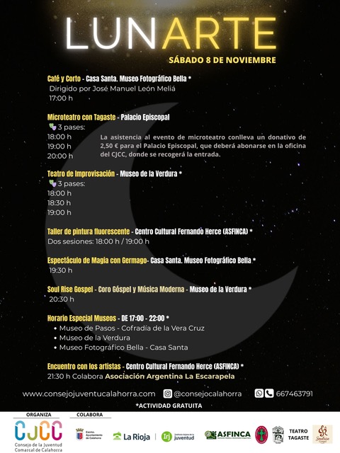 El Consejo de la Juventud Comarcal de Calahorra celebra el éxito de “Alicia en el país de las pesadillas” y se prepara para iluminar la ciudad con LUNARTE