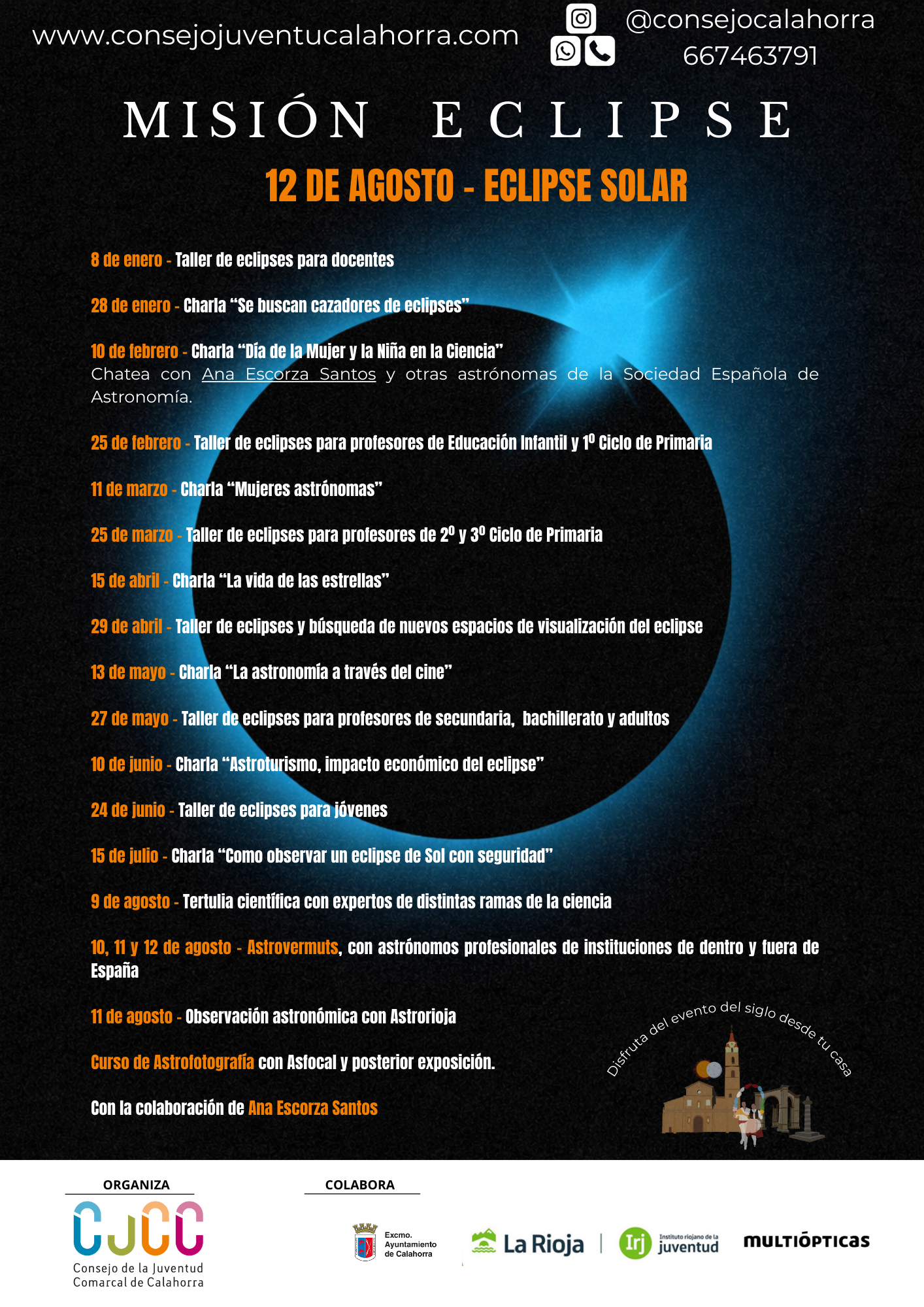 El CJCC impulsa en 2026 un amplio programa científico y divulgativo previo al eclipse solar del 12 de agosto